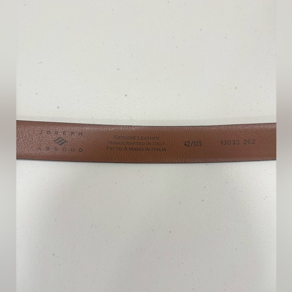 Men's Size 42 Joseph Abboud Brown Leather Belt Made In Italy 13033 262 - Picture 2 of 4